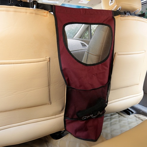 FOREYY Vehicle Pet Barrier with Mesh Openings, Storage Compartments and Durable Material-Red